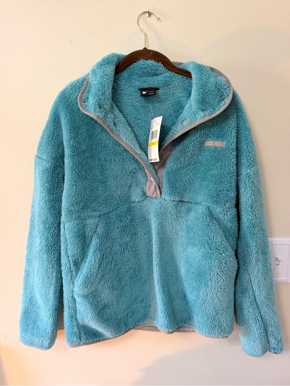 Spyder Teal Sherpa Half-Zip Pullover